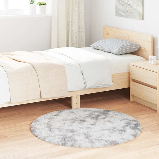 Tapis shaggy à poils longs NAVARRA gris clair 100x100 cm polyester