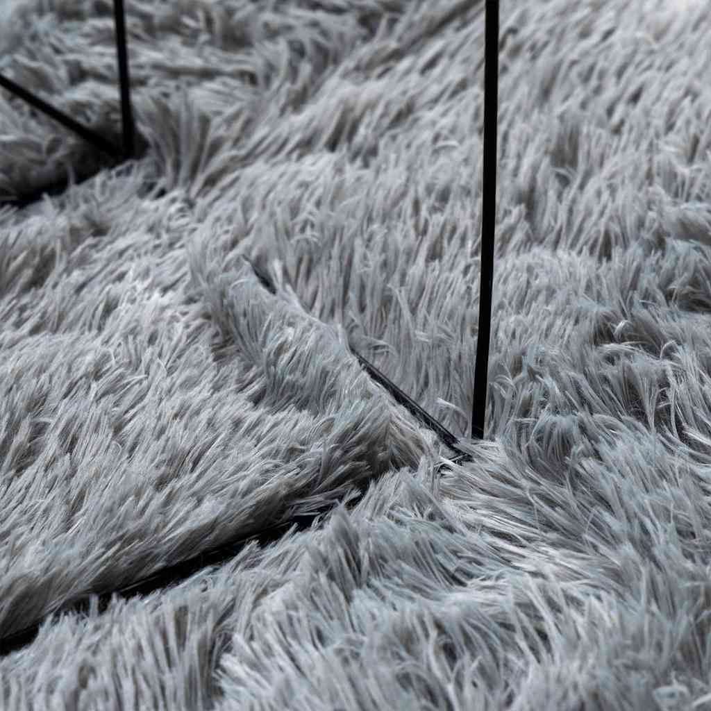 Shaggy high pile carpet NAVARRA silver grey 100x100 cm polyester