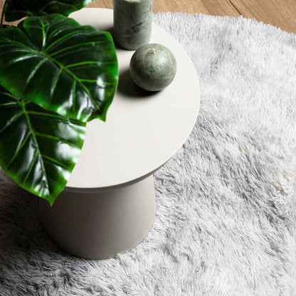 Teppich Shaggy Hochflor NAVARRA Silbergrau 100x100 cm Polyester