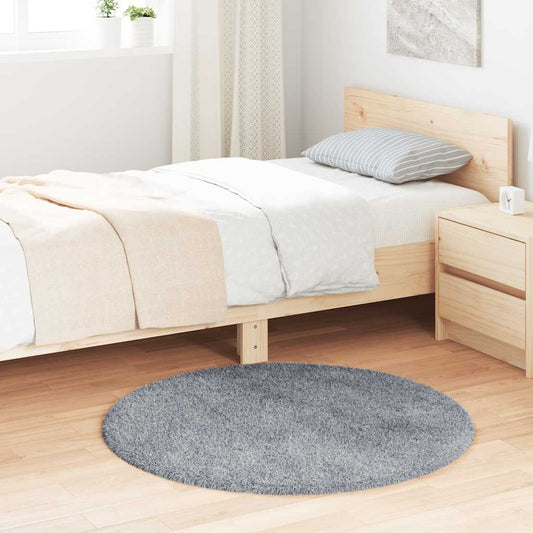 Tapis shaggy à poils longs NAVARRA gris argenté 100x100 cm polyester