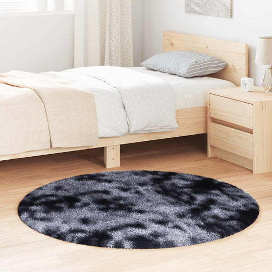 Tapis shaggy, poils longs NAVARRA, gris foncé, 120x120 cm, polyester