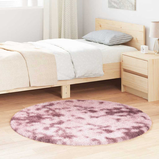 Tapis shaggy, poils longs NAVARRA, vieux rose, 120x120 cm, polyester