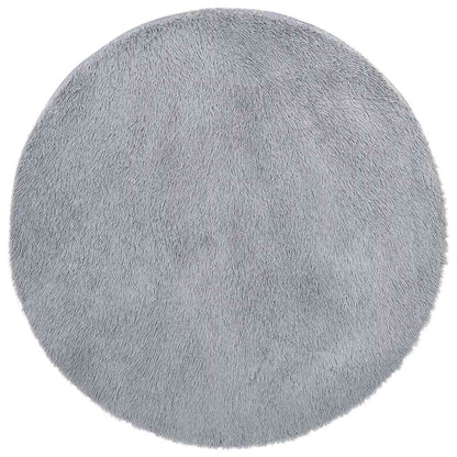 Teppich Shaggy Hochflor NAVARRA Hellgrau 120x120 cm Polyester