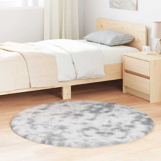Tapis shaggy, poils longs NAVARRA, gris clair, 120x120 cm, polyester
