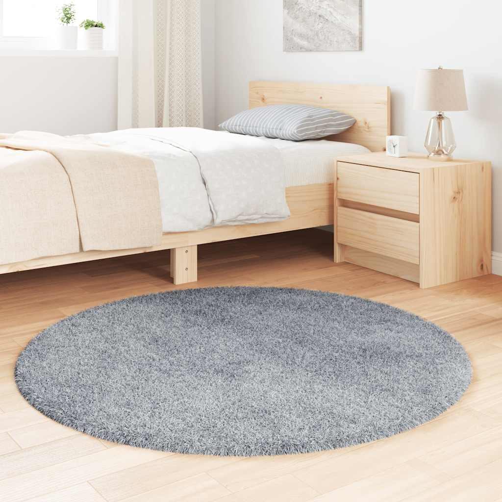 Shaggy rug, high pile NAVARRA, silver grey, 120x120 cm, polyester