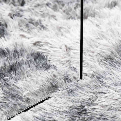 Teppich Shaggy Hochflor NAVARRA Silbergrau 120x120 cm Polyester
