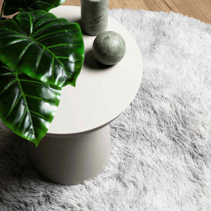 Teppich Shaggy Hochflor NAVARRA Silbergrau 120x120 cm Polyester