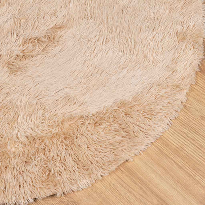 Teppich Shaggy Hochflor NAVARRA Beige 160x160 cm Polyester