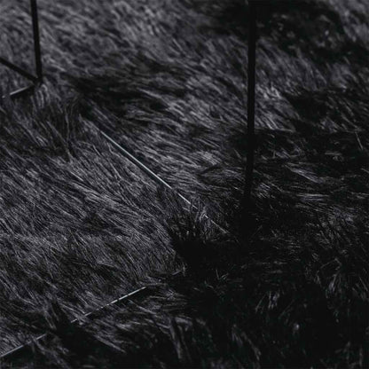 Teppich Shaggy Hochflor NAVARRA Schwarz 160x160 cm Polyester