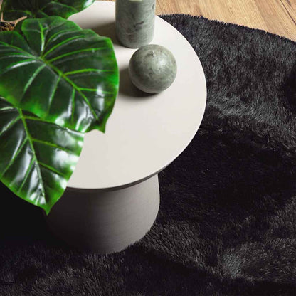 Teppich Shaggy Hochflor NAVARRA Schwarz 160x160 cm Polyester