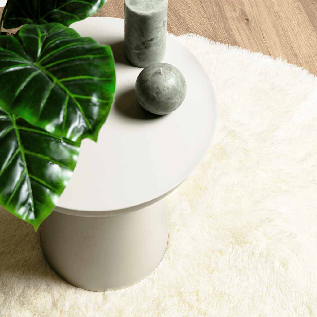 Teppich Shaggy Hochflor NAVARRA Creme 160x160 cm Polyester