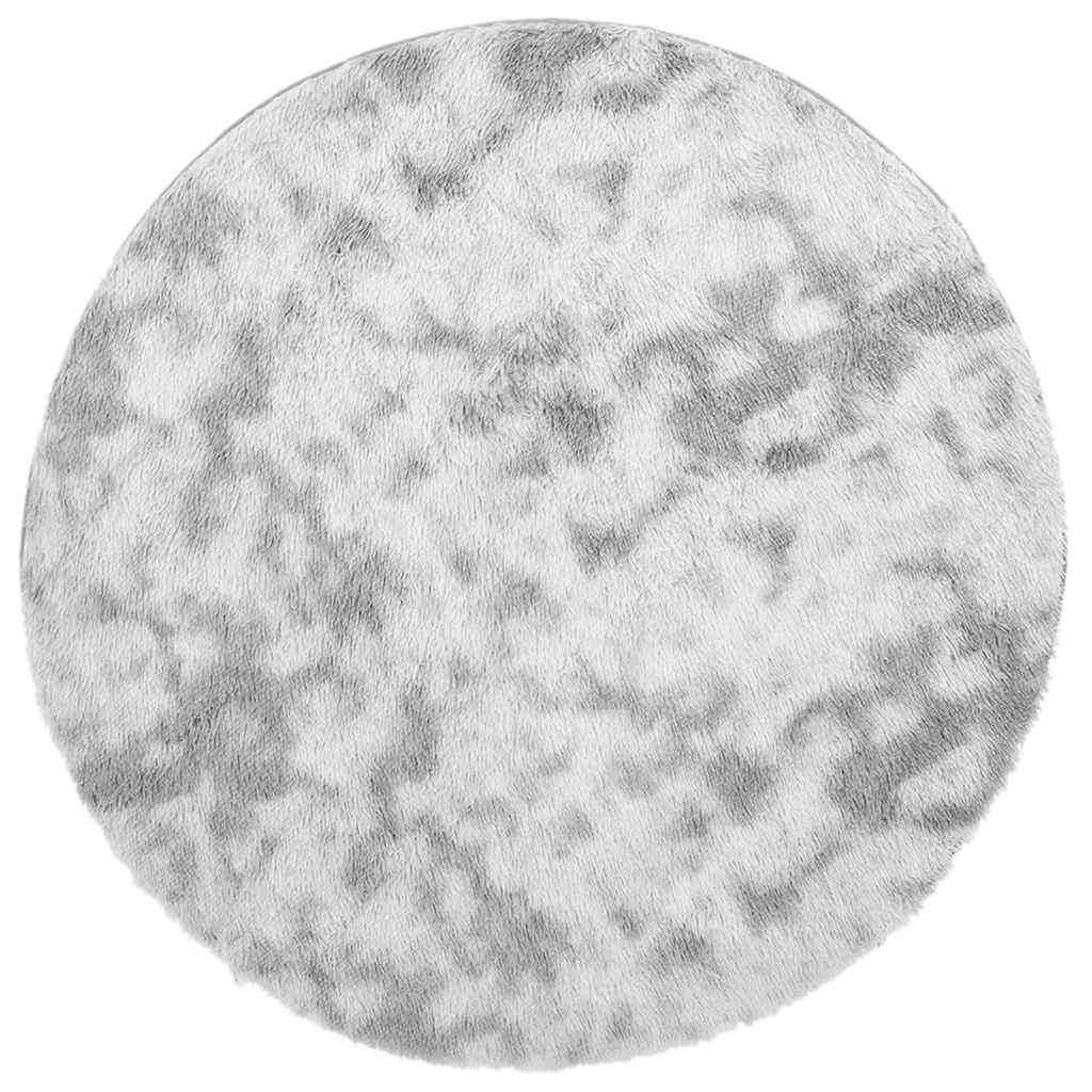 Tapis shaggy à poils longs NAVARRA gris clair 160x160 cm polyester