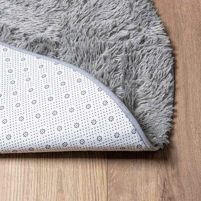 Teppich Shaggy Hochflor NAVARRA Hellgrau 160x160 cm Polyester