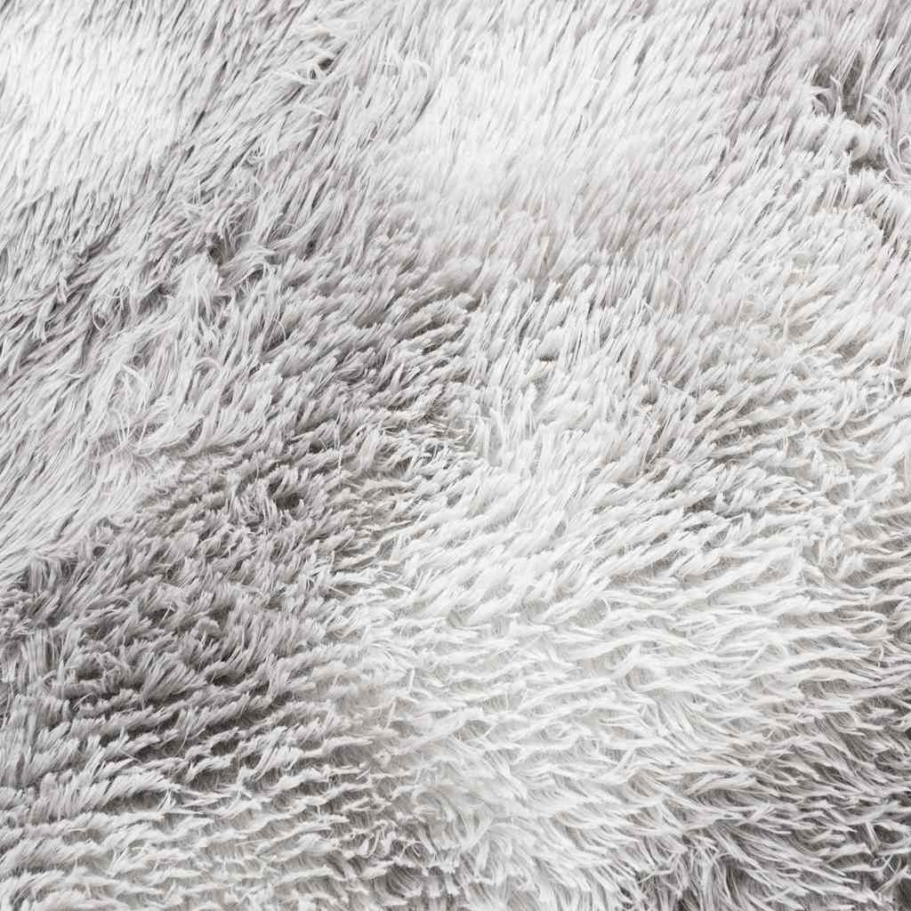 Tapis shaggy à poils longs NAVARRA gris clair 160x160 cm polyester
