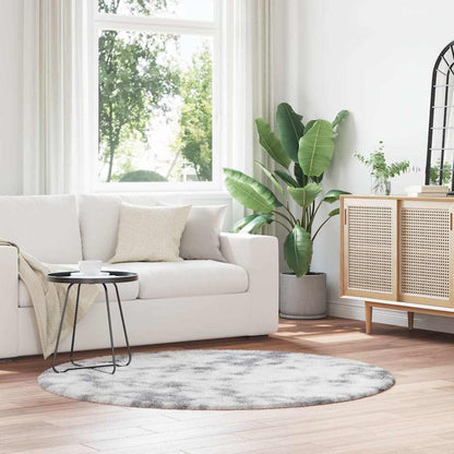 Teppich Shaggy Hochflor NAVARRA Silbergrau 160x160 cm Polyester