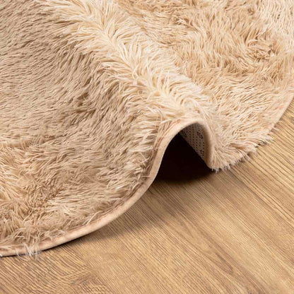 Teppich Shaggy Hochflor NAVARRA Beige 200x200 cm Polyester