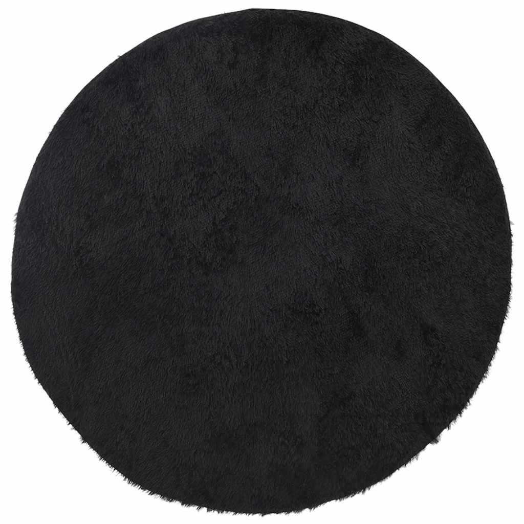 Tapis shaggy à poils longs NAVARRA Noir 200x200 cm Polyester