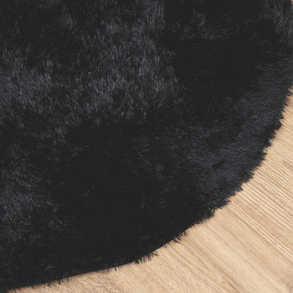 Teppich Shaggy Hochflor NAVARRA Schwarz 200x200 cm Polyester