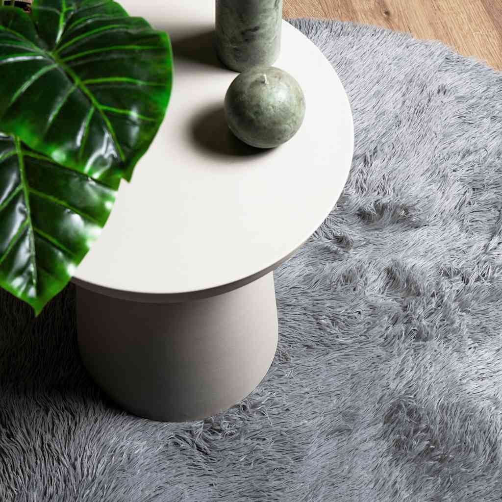 Tapis shaggy à poils longs NAVARRA gris argenté 200x200 cm polyester