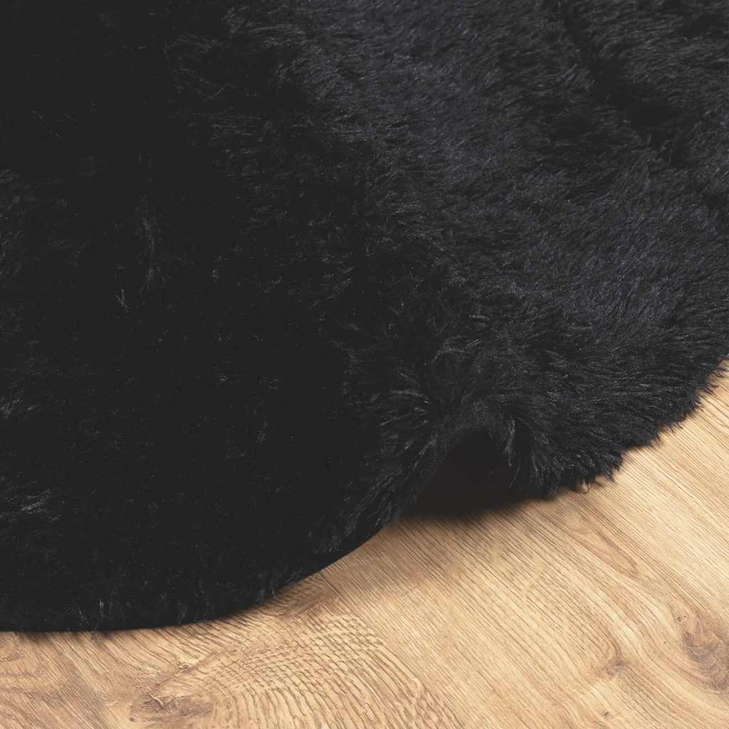 Tapis shaggy à poils longs NAVARRA Noir 240x240 cm Polyester