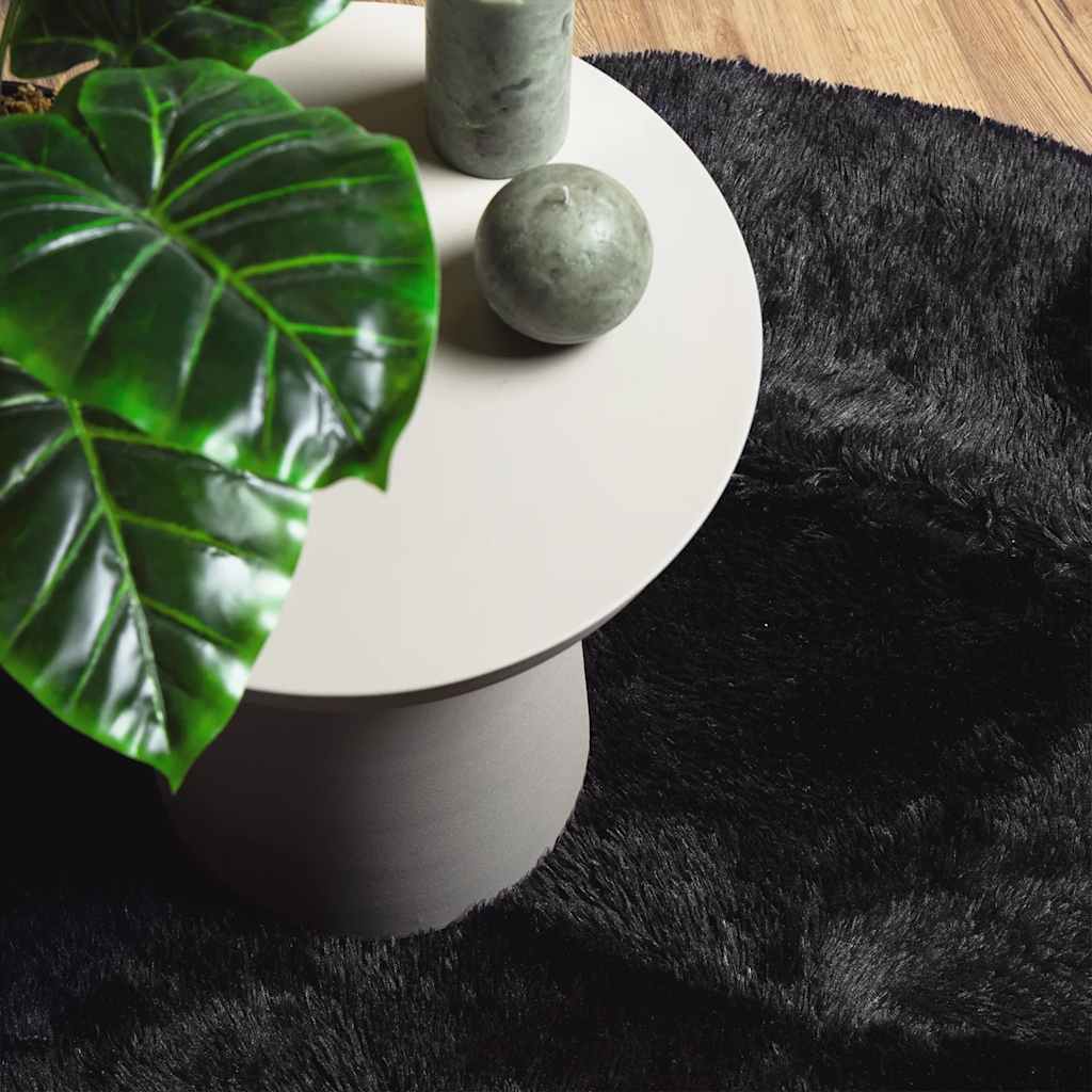 Tapis shaggy à poils longs NAVARRA Noir 240x240 cm Polyester