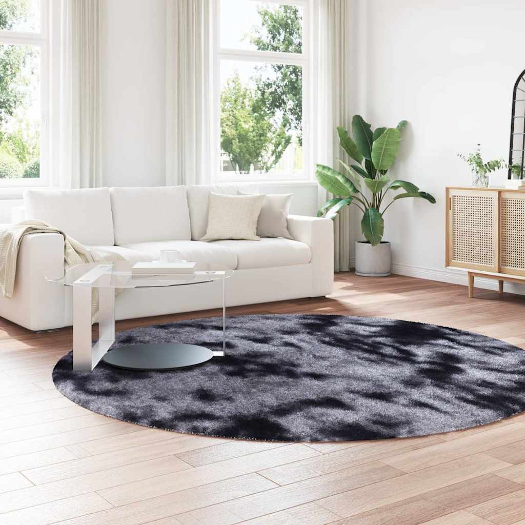 Tapis shaggy, poils longs NAVARRA, gris foncé, 240x240 cm, polyester