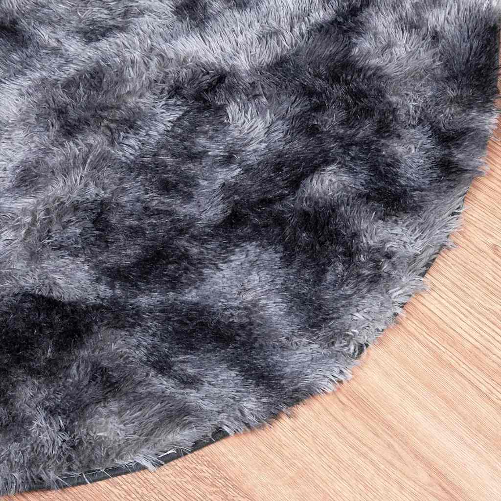 Tapis shaggy, poils longs NAVARRA, gris foncé, 240x240 cm, polyester