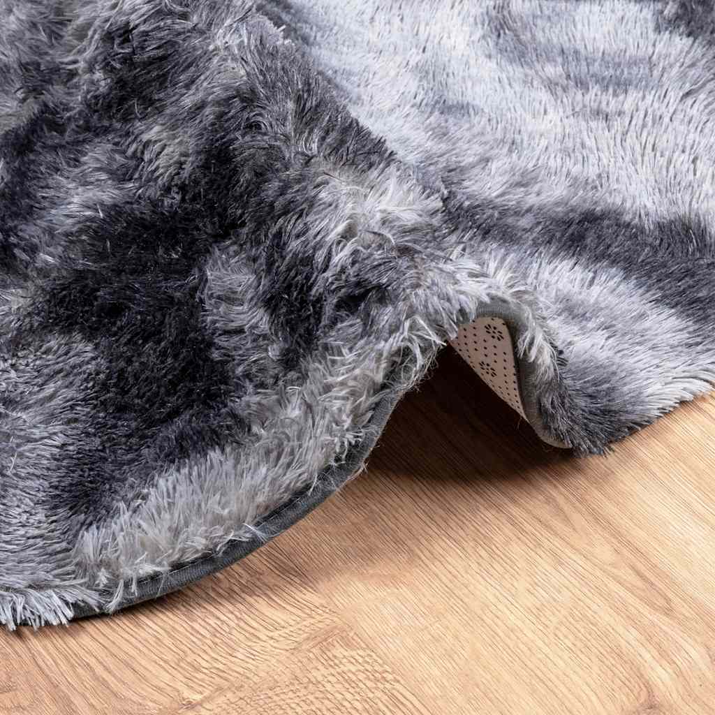 Tapis shaggy, poils longs NAVARRA, gris foncé, 240x240 cm, polyester