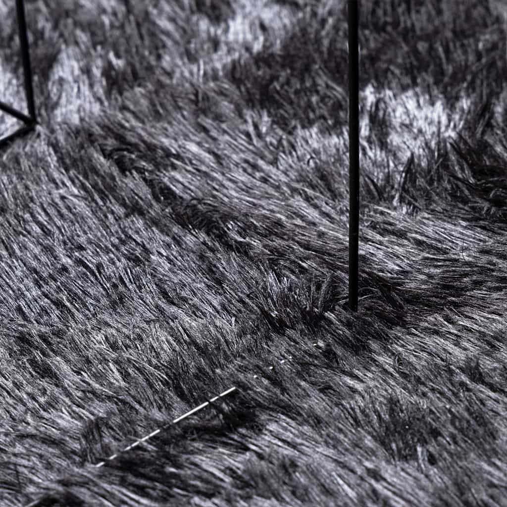 Tapis shaggy, poils longs NAVARRA, gris foncé, 240x240 cm, polyester