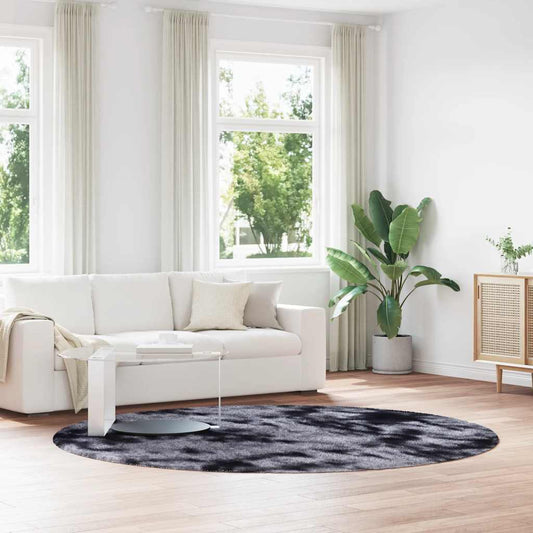 Tapis shaggy, poils longs NAVARRA, gris foncé, 240x240 cm, polyester