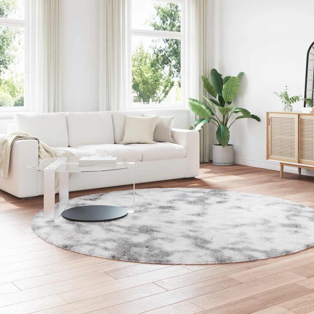 Tapis shaggy à poils longs NAVARRA gris clair 240x240 cm polyester