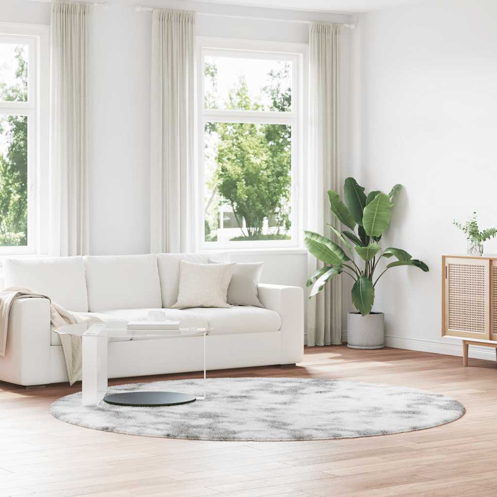 Tapis shaggy à poils longs NAVARRA gris clair 240x240 cm polyester
