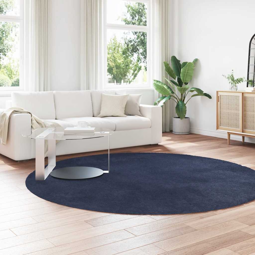 Shaggy rug, deep pile NAVARRA, navy blue, 240x240 cm, polyester