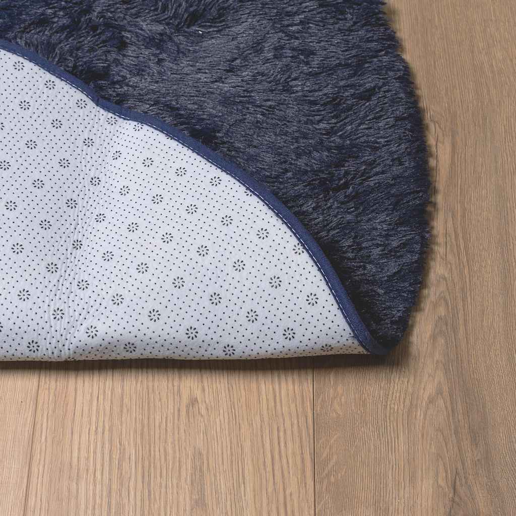 Shaggy rug, deep pile NAVARRA, navy blue, 240x240 cm, polyester