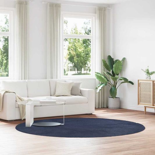 Tapis shaggy, poils longs NAVARRA, bleu marine, 240x240 cm, polyester