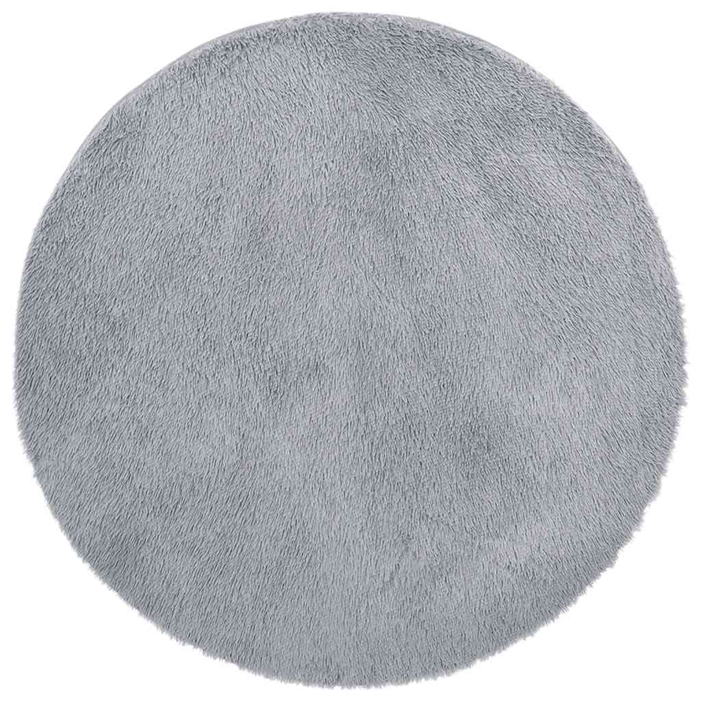 Tapis shaggy, poils longs NAVARRA, gris argenté, 240x240 cm, polyester