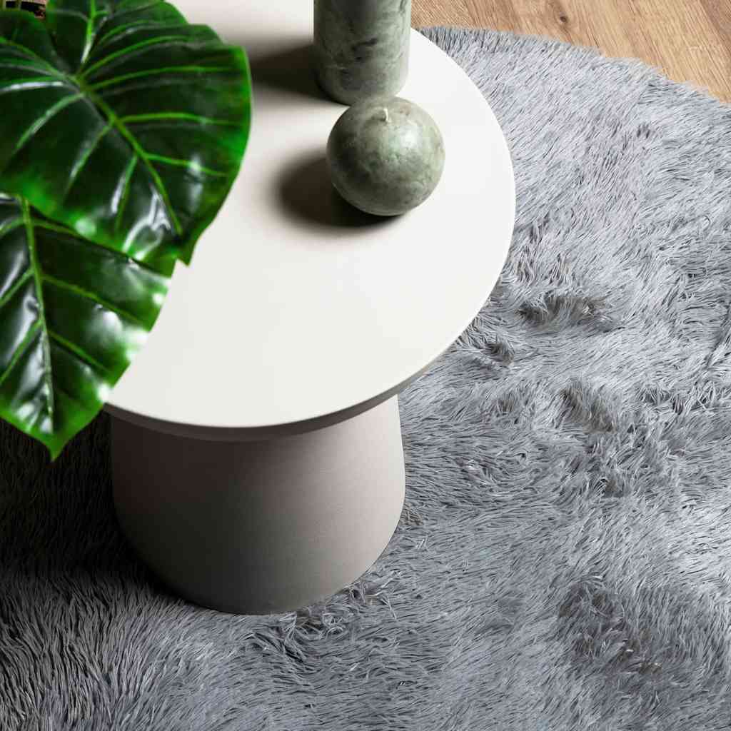 Tapis shaggy, poils longs NAVARRA, gris argenté, 240x240 cm, polyester