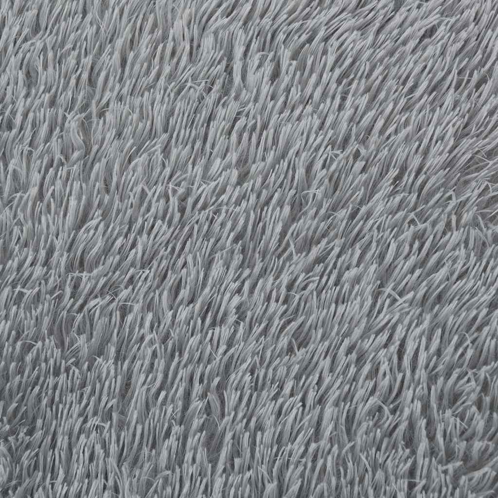 Tapis shaggy, poils longs NAVARRA, gris argenté, 240x240 cm, polyester