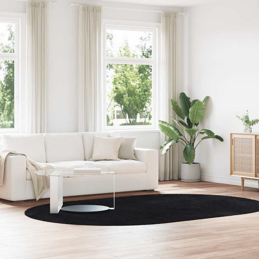 Teppich Shaggy Hochflor NAVARRA Schwarz 300x200 cm Polyester