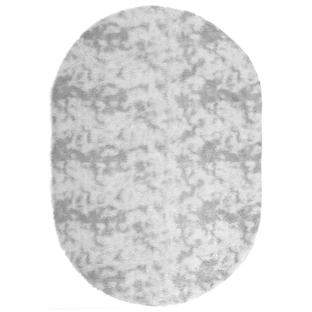 Tapis shaggy, poils longs NAVARRA, gris clair, 300x200 cm, polyester