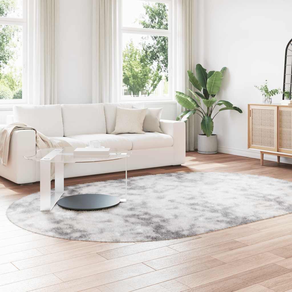 Tapis shaggy, poils longs NAVARRA, gris clair, 300x200 cm, polyester