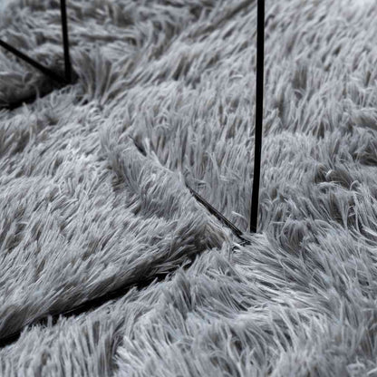 Teppich Shaggy Hochflor NAVARRA Hellgrau 300x200 cm Polyester