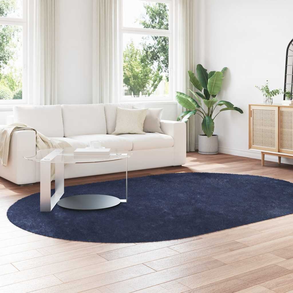Shaggy rug, deep pile NAVARRA, navy blue, 300x200 cm, polyester