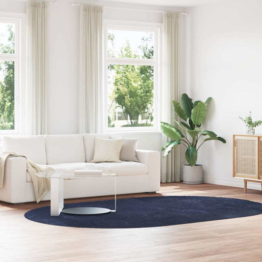 Tapis shaggy, poils longs NAVARRA, bleu marine, 300x200 cm, polyester