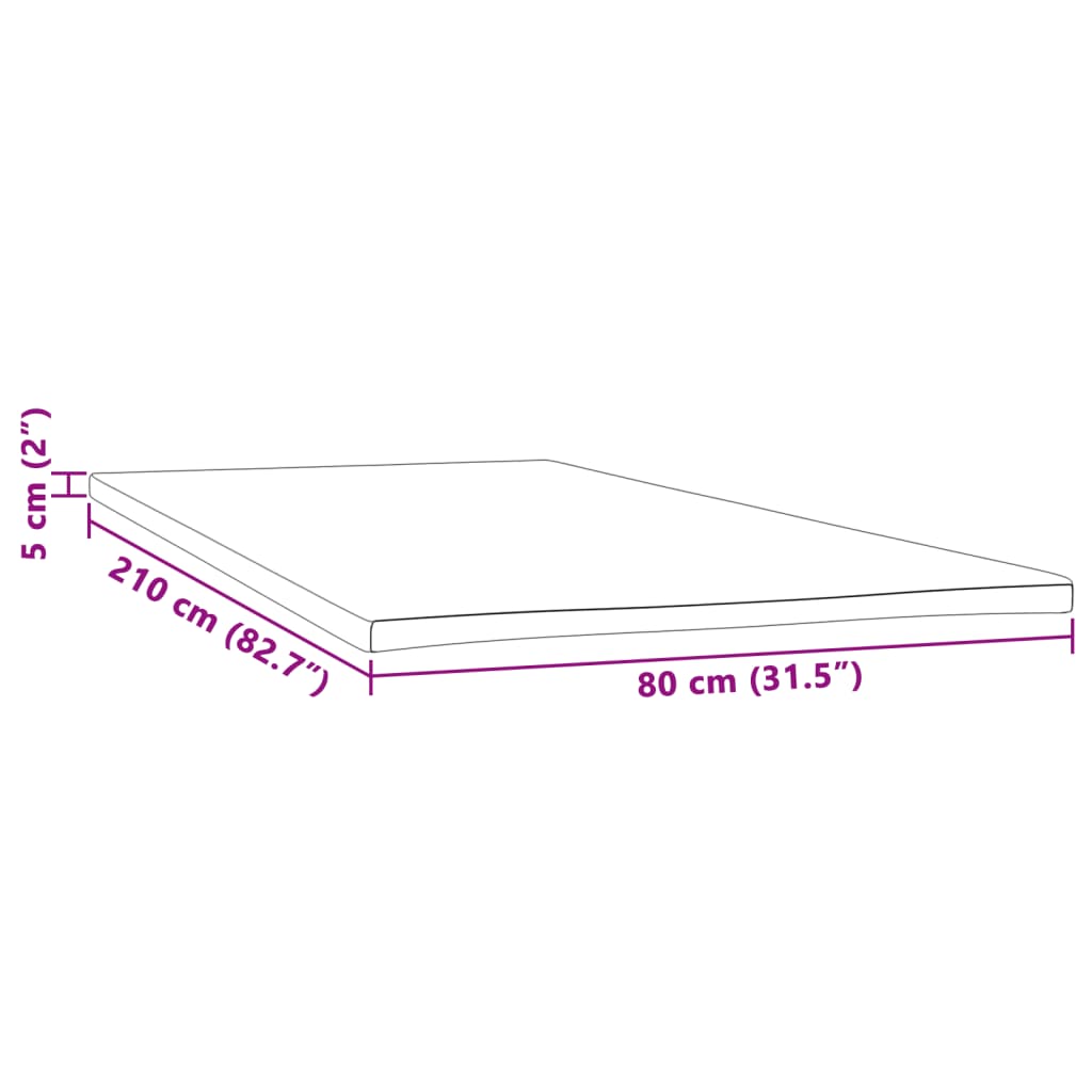 Surmatelas 80x210x5 cm