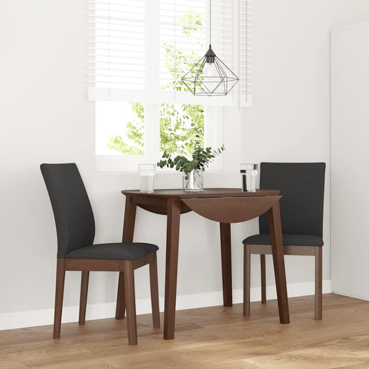 Esszimmerstühle mit Kissen 2 Stk. Braun Massivholz Gummibaum