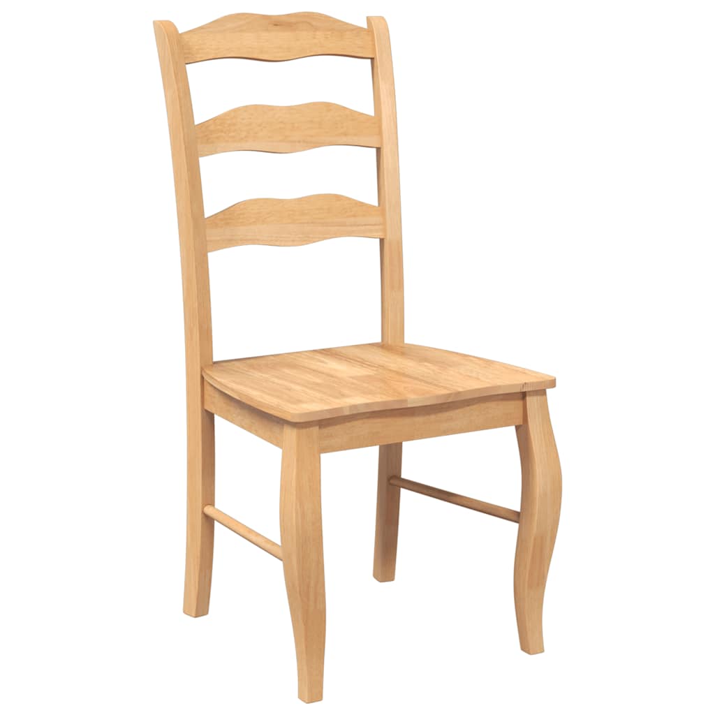 Dining chairs 2 pcs. Natural solid wood rubber tree