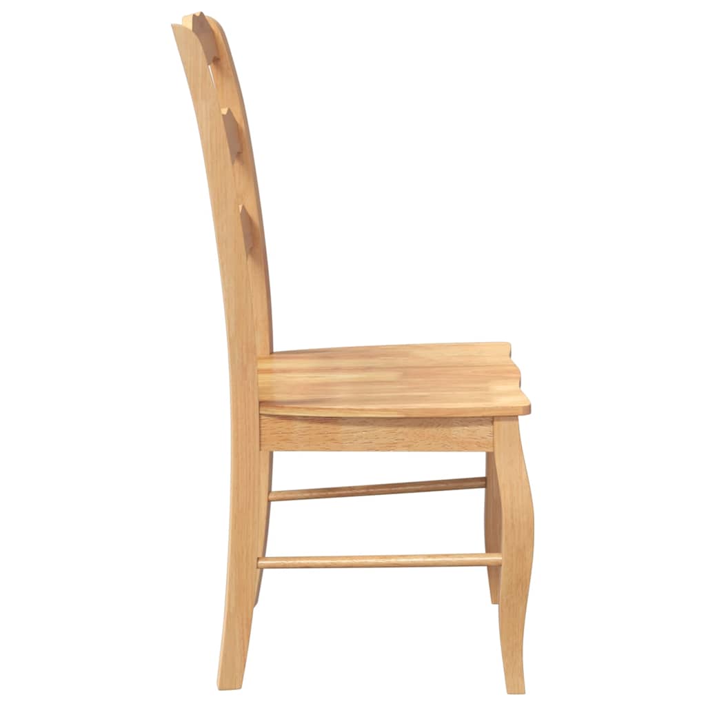 Dining chairs 2 pcs. Natural solid wood rubber tree