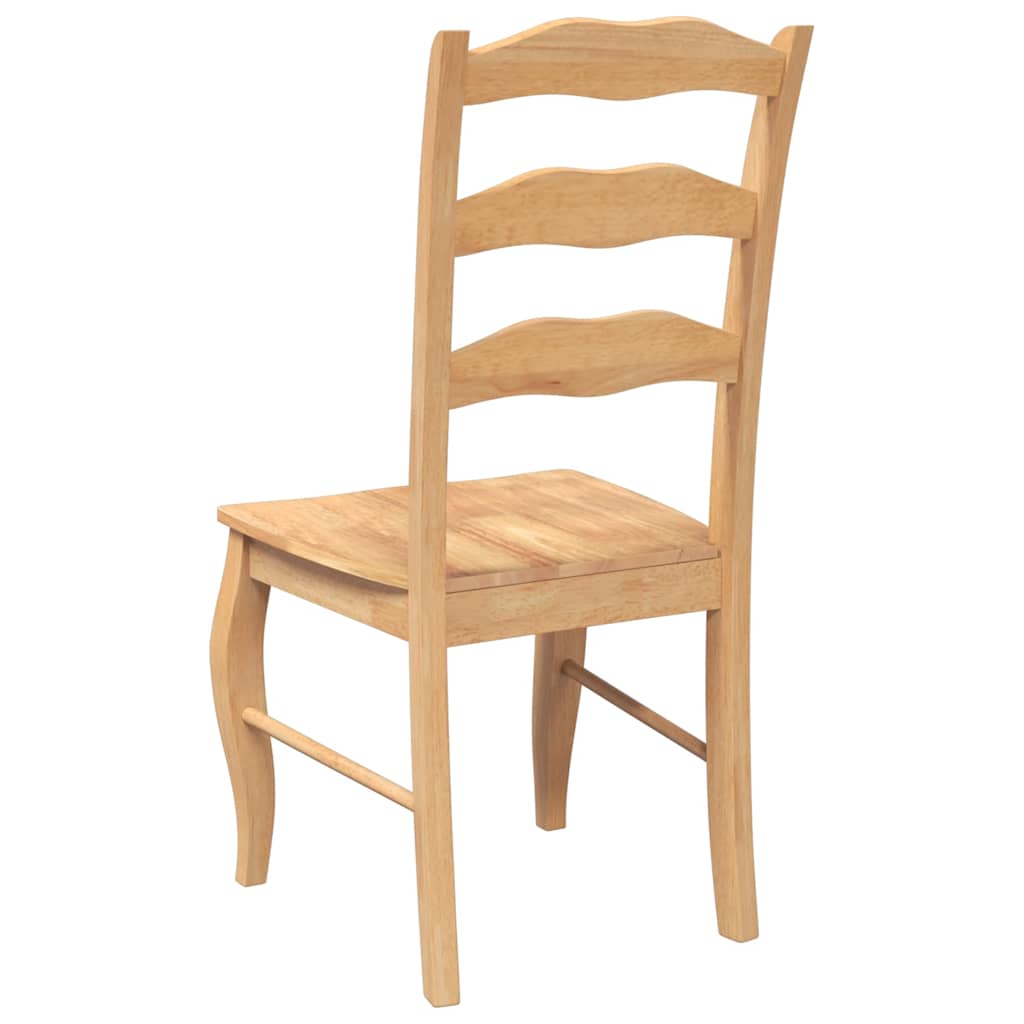Dining chairs 2 pcs. Natural solid wood rubber tree