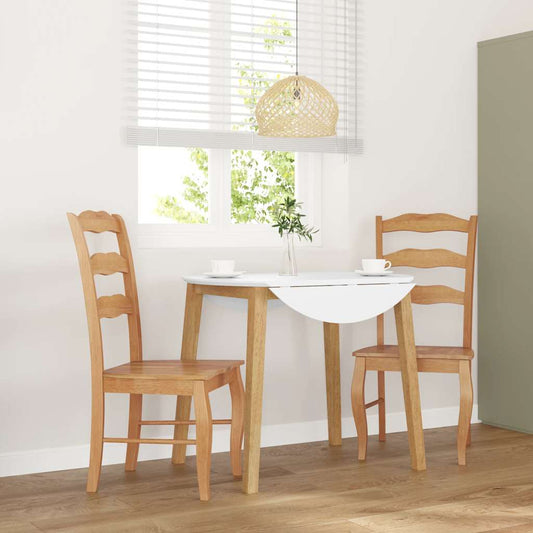 Dining chairs 2 pcs. Natural solid wood rubber tree